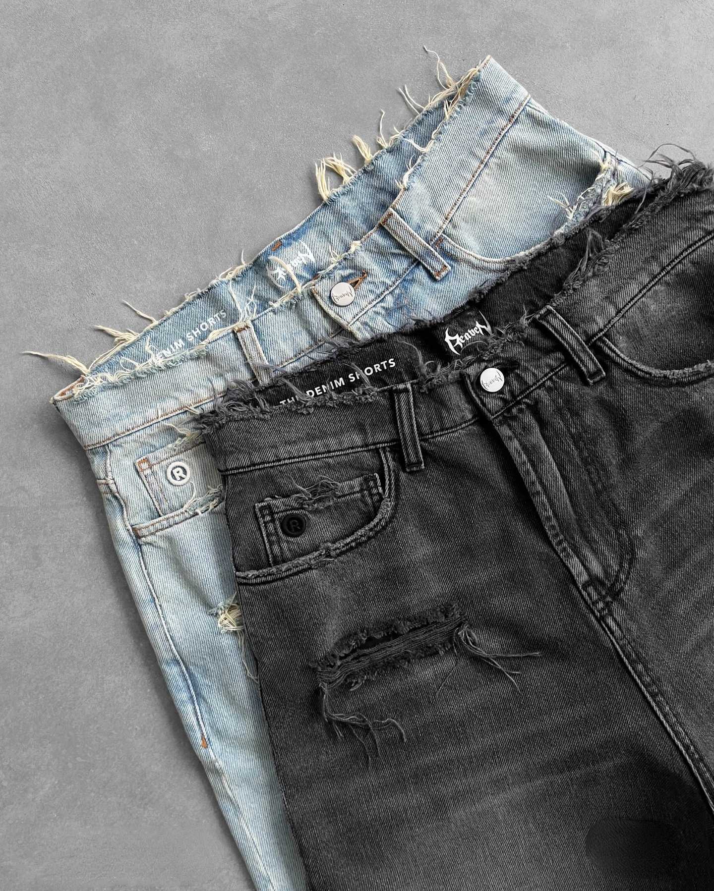 Men Women Summer Hip Hop Ripped Hole Denim Shorts Y2k Black Punk Wash Baggy Work Shorts Vintage Raw Edge Casual Jorts StreetwearX240914