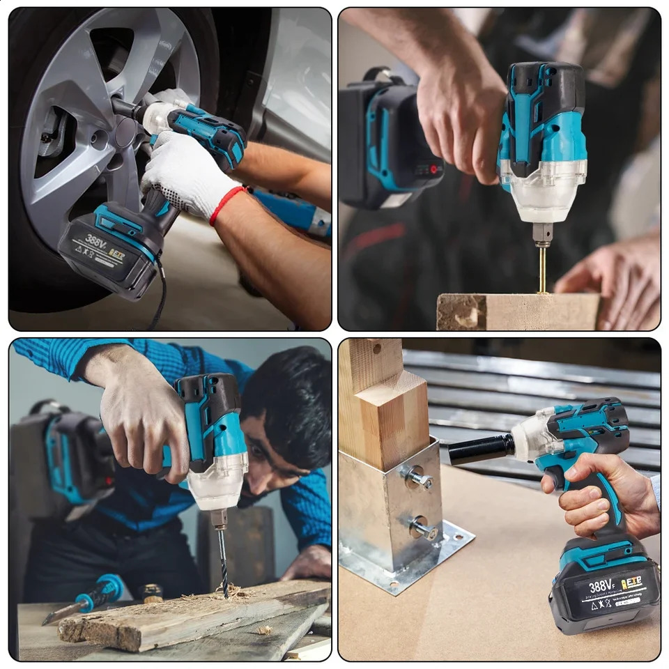 520N m cordless electric impact wrench brushless manual drill socket power tool 388V battery 240913