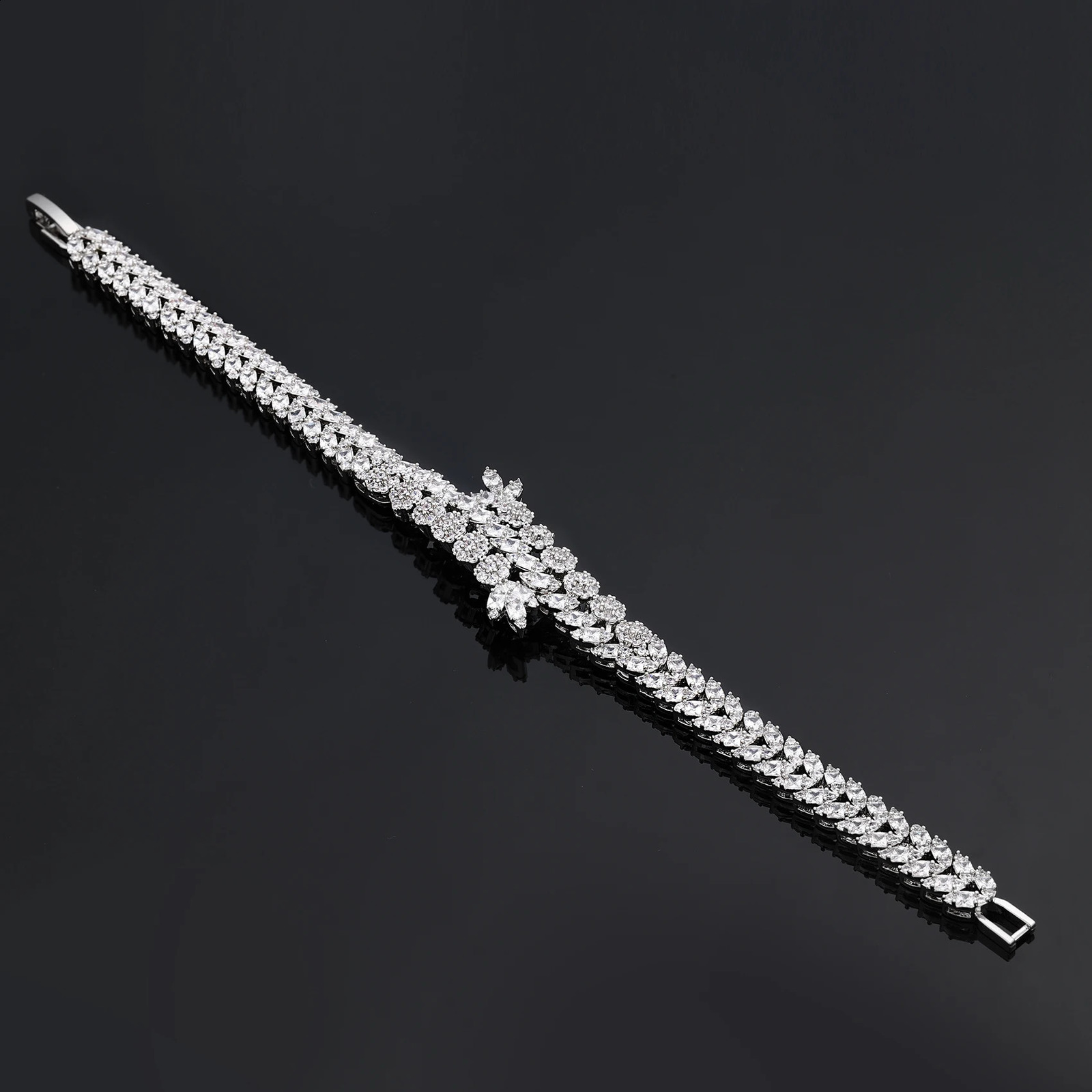 Cubic Zirconia Womens Jewelry Necklace Bracelet Bridal Wedding Jewelry Set 240919