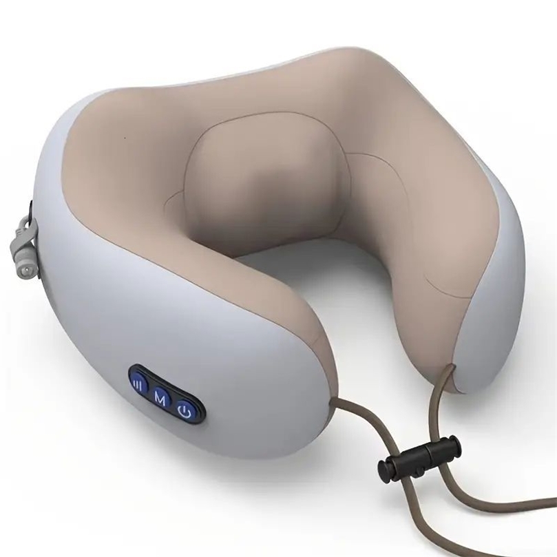 Electric neck massage pillow U-shaped suitable for adjustable heating of the neck used for massage and relaxation durable memory cotton 240919