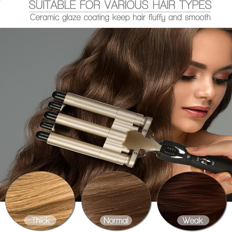 3 in 1 Deep and Small Reversible Big and small wave styles triple barrel Deep Hair Waver Curling iron and curler 250206