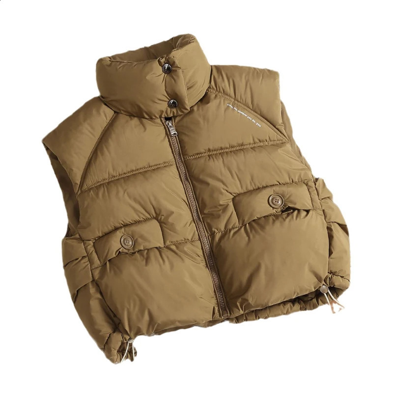 Children vest winter thickening warm boy and girl Korean version fashion Joker down sleeveless jacket 3-9 year old Kids clothing 240913