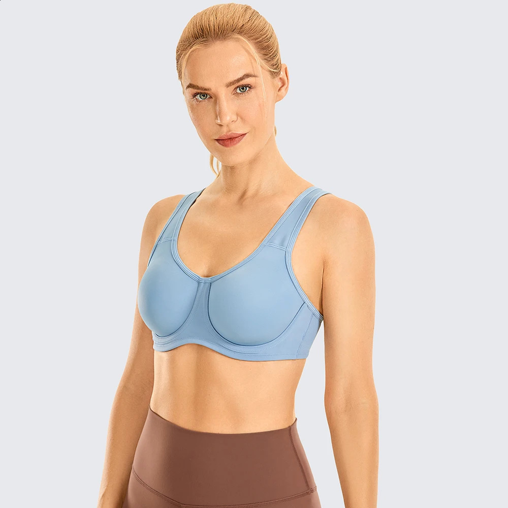 SYROKAN womens underwear high support plus size sports bra with adjustable shoulder straps running top shock resistant 240913