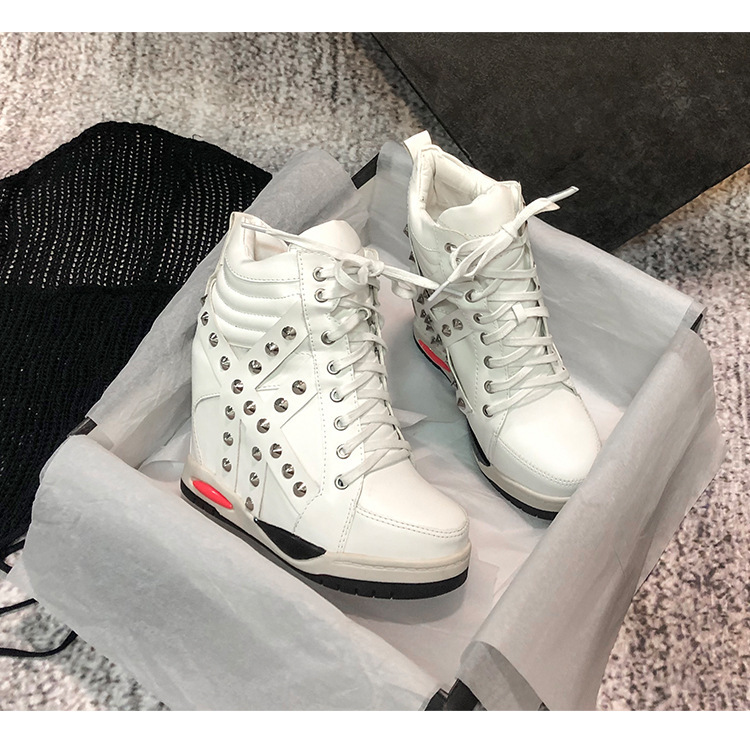 Rubber Women's Wedge Shoes Super High Basic Cross-Tied