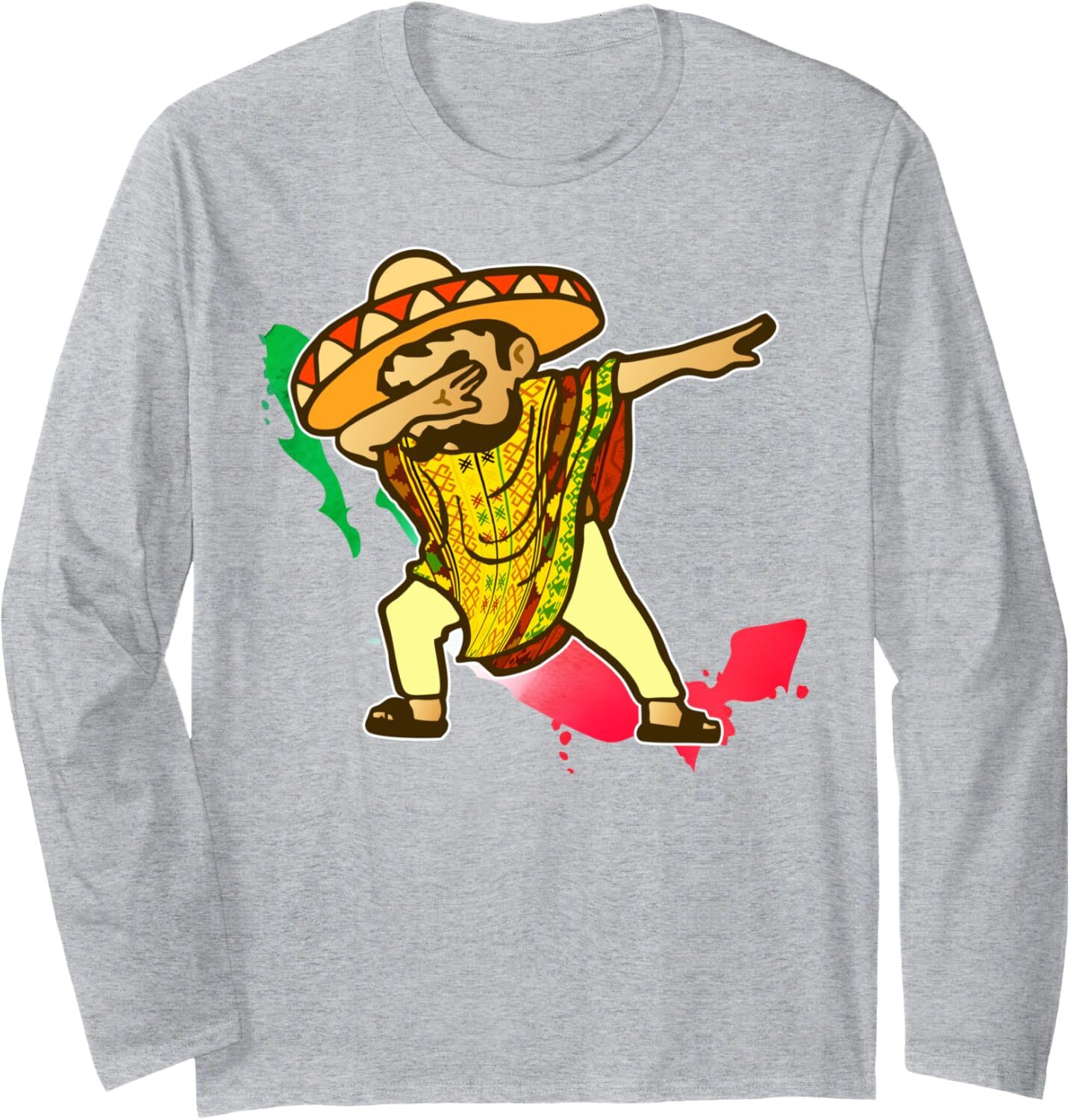 Long Sleeve Shirts for Men sweatshirt Cinco de Mayo Mexican Poncho Dabbing Funny Gift Long Sleeve Tee Streetwear Casual tops clothes fashion