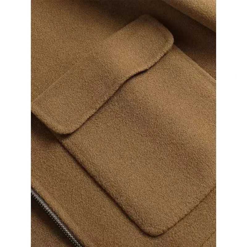 Men's Wool Blends 2024 Autumn/Winter New Korean Mens Wool Coat Business and Leisure Thick Warm Collar Short Sleeve Casual Edition Wool Coat J2408