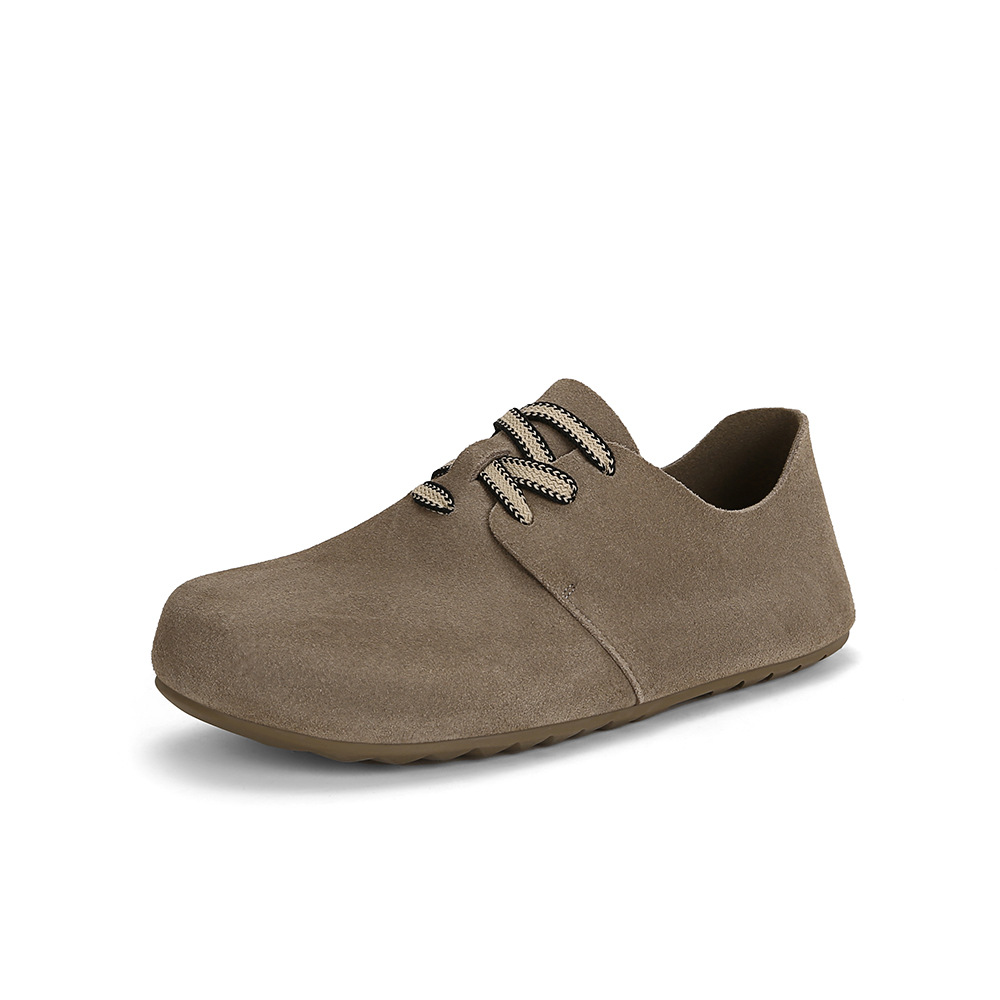 Waterproof Stain Resistant Round Toe Lace-up Casual Thick Soled Boken Shoes for Men 109b