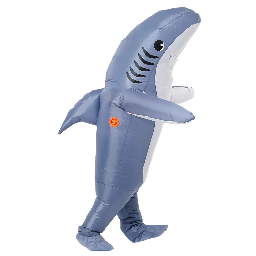 Unisex Funny Inflatable Shark Cosplay Costume Suit Adult Fancy Dress Performance Clothes Halloween Carnival Theme Party 240919