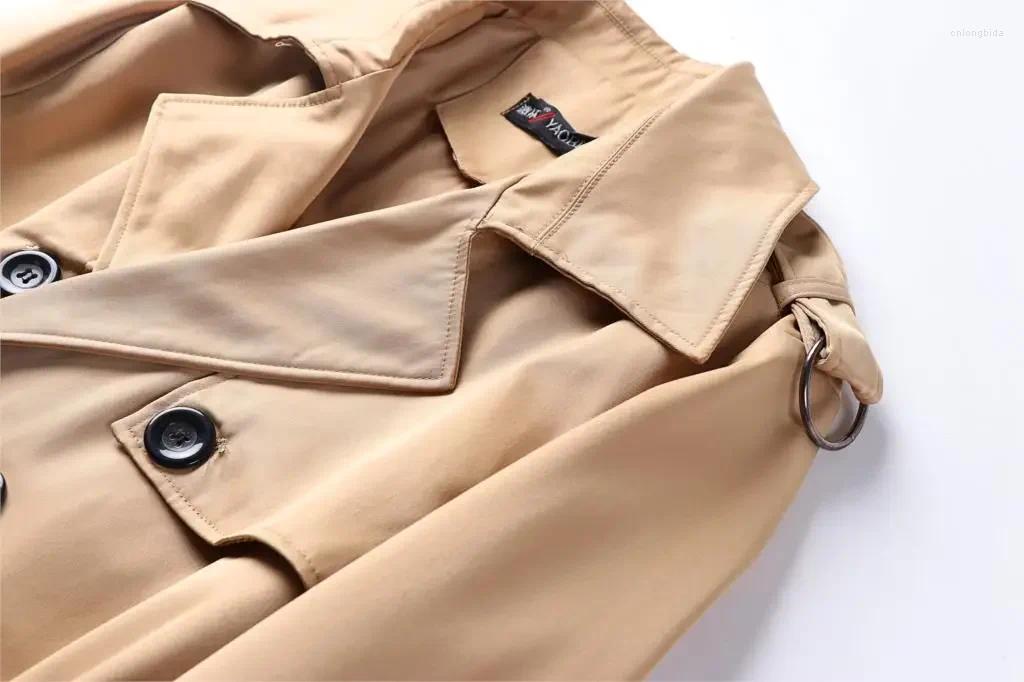 Men's Trench Coats Windbreaker Autumn And Winter Super Long Korean Version Double Breasted British Wind Business Casual Over The Knee Coat