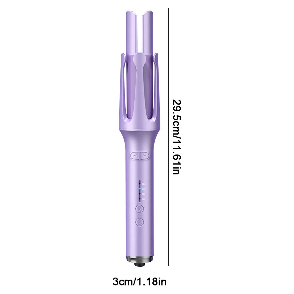 Automatic Curling Iron Rotating Curling Wand Scald Negative Ion Curler 4 Temperature Setting Fast Heating for Home Travel 250206
