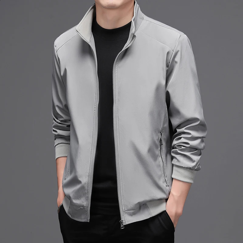 LUKER CMSS Spring Summer Men Business Jackets solid Mens Thin Jackets Coats Casual Mens Outerwear Male Coat Bomber Jacket 240911