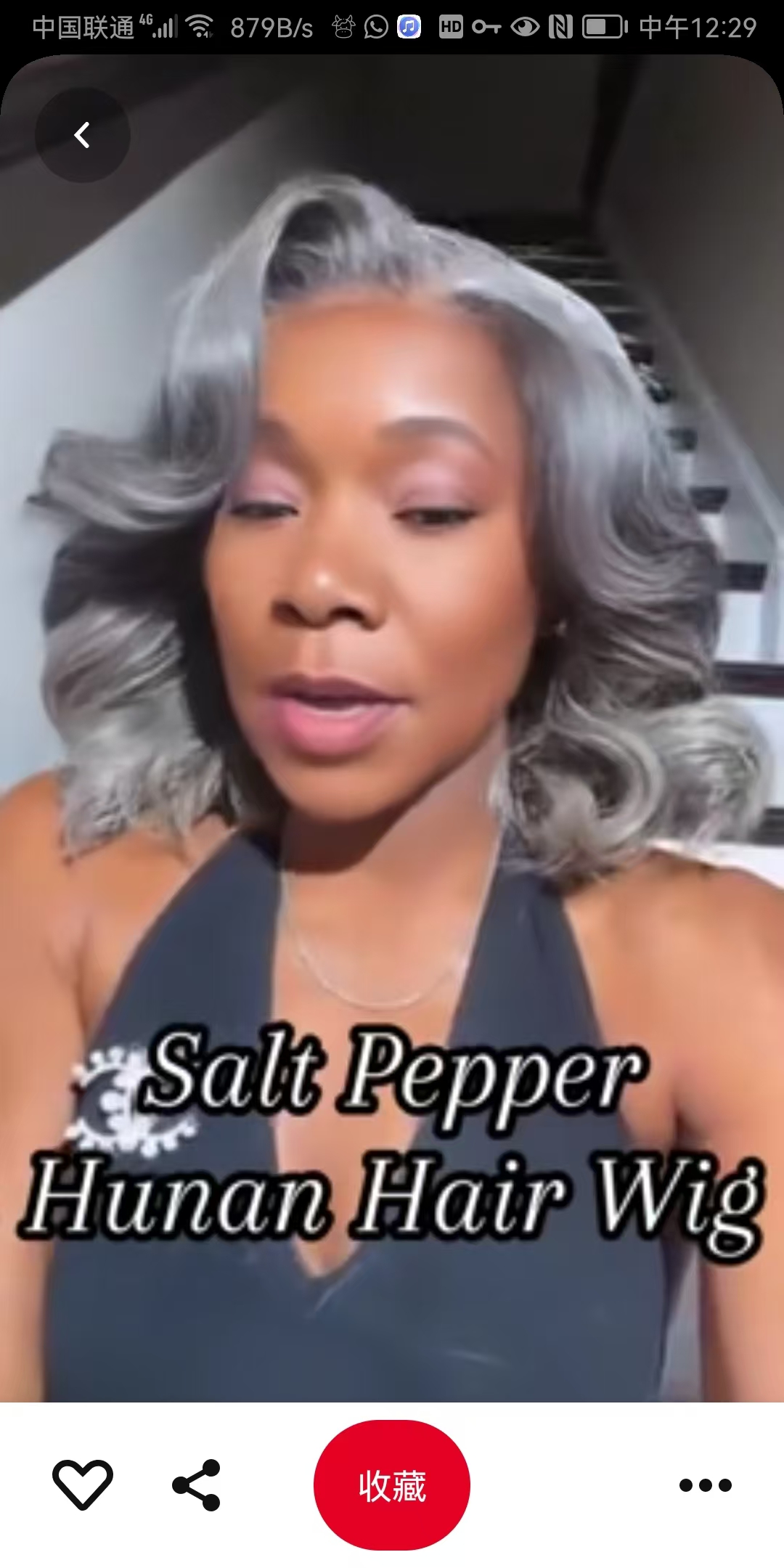Short bob hairstyle grey human hair wig