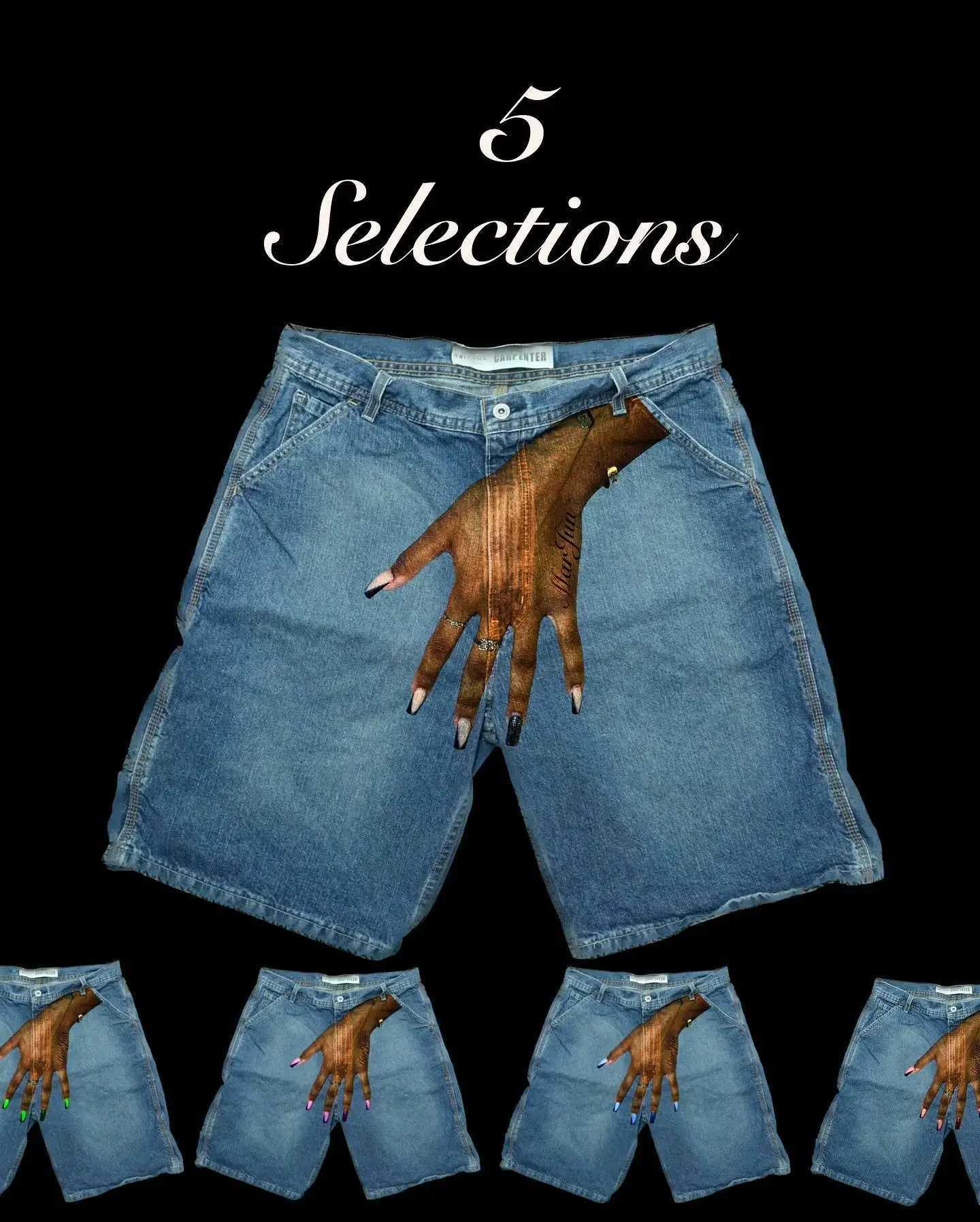 Classics MAR-JUN Jorts Y2K Retro Blue Baggy Denim Gym Shorts Harajuku Hip Hop Graphic Print Gothic Shorts Sweatpants Men WomenX240914