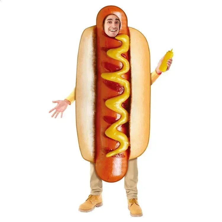 Dog Costumes for Adult Funny 3D Print Halloween Food Sausage Men Women Unisex One-Piece Costume Carnival Jumpsuit 240919