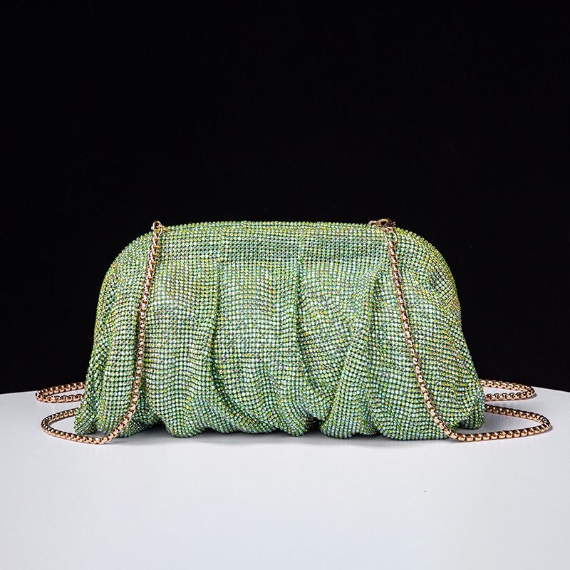 Rhie Evening Shiny Clutch Bags Women New Folds Crystal Clip Purses And Handbags Wedding Party Purse Day Clutches