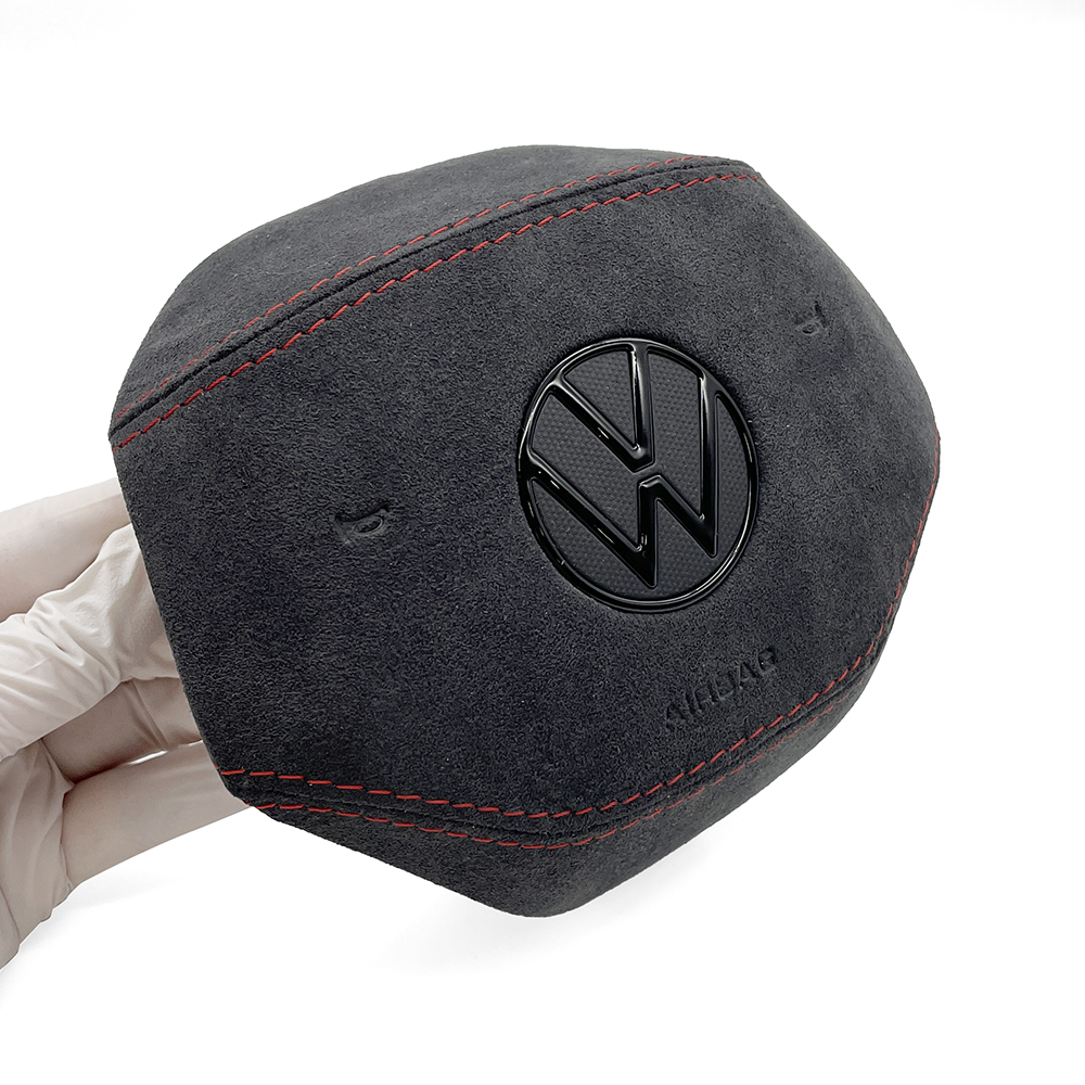 For Golf VIII MK8 Red Black Alcantara airbag cover Paint black logo