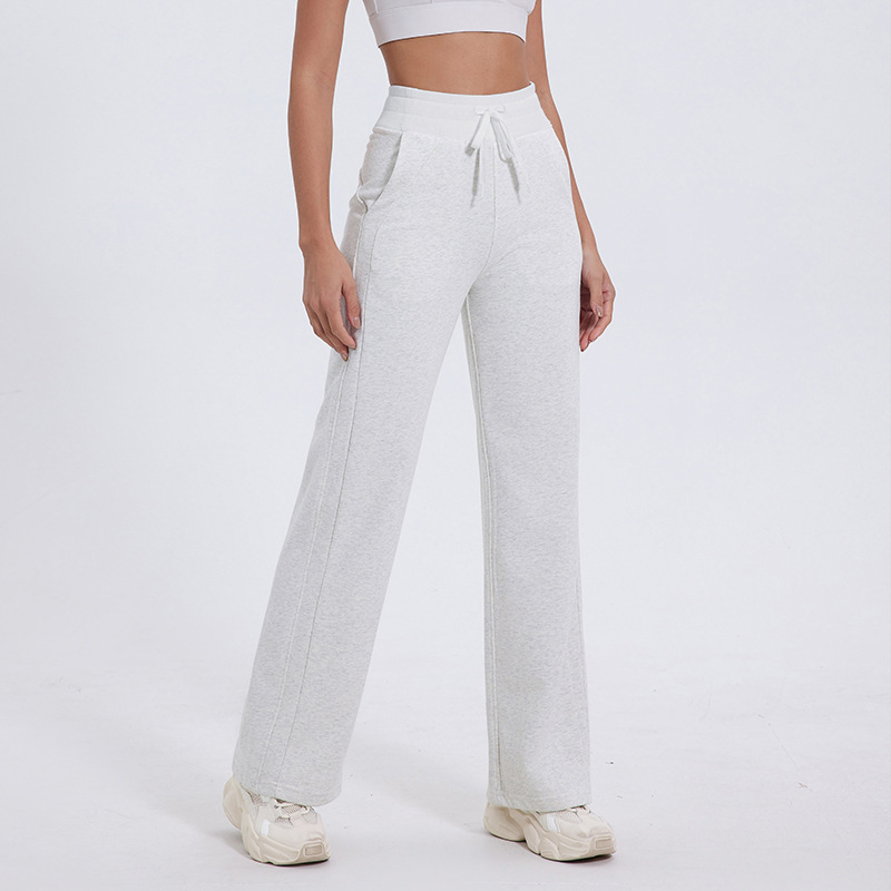 LLLM5092 Womens Straight Pants Trousers Yoga Pants with Pockets Jogger Sports Gym Running Casual Long Pants