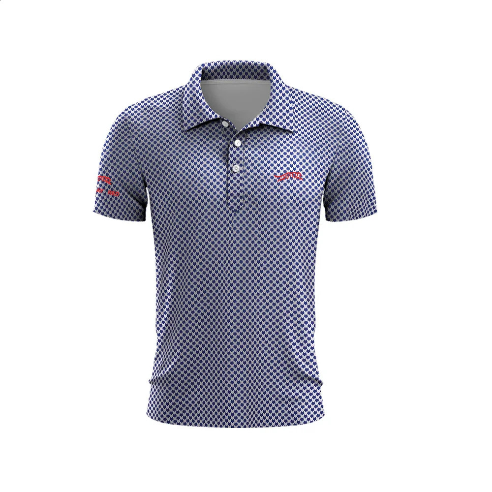 Tiger Woods Golf Sun Day Red Dense Polka Dot Mens Summer TShirt Top Quick Dry Club Button Polo Shirt 240907Z