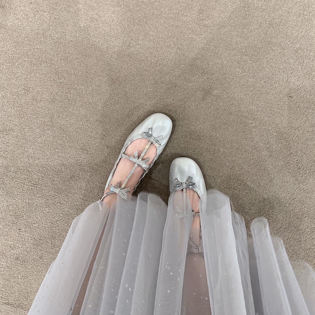 Women's Mary Jane Shoes: Dia Bow Ballet Flats with Water-Resistant Upper 6d32