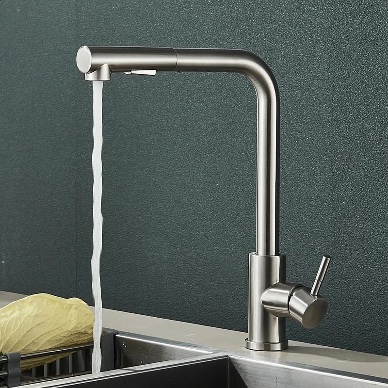Black 360° Rotation Stream Sprayer Nozzle Stainless Steel Kitchen Sink Cold Taps Kitchen Faucet Deck Mounted Mixer Tap 240918
