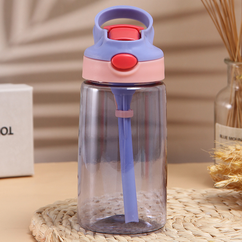 16oz plastic kids with lids straw 480ml children water bottle drinking tumbler for student portable unbreakable sippy cup blue green red purple custom