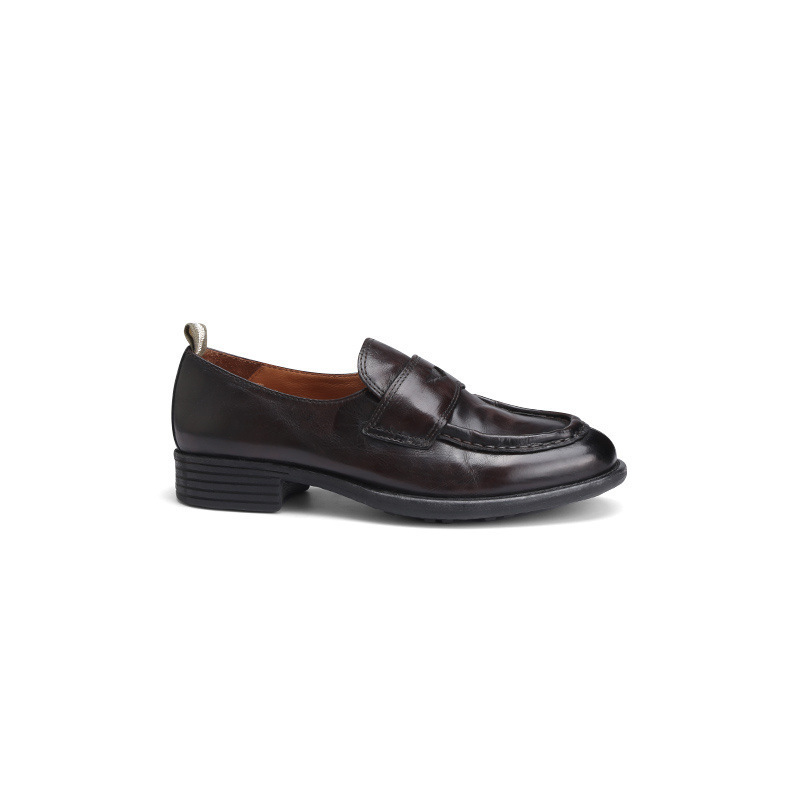 Women's retro style loafers autumn and winter new casual round pointed small leather shoes