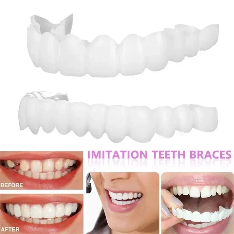 Perfect fit teeth whitening denture cover silicone smile veneer upper teeth beauty tools cosmetic teeth free delivery 240919