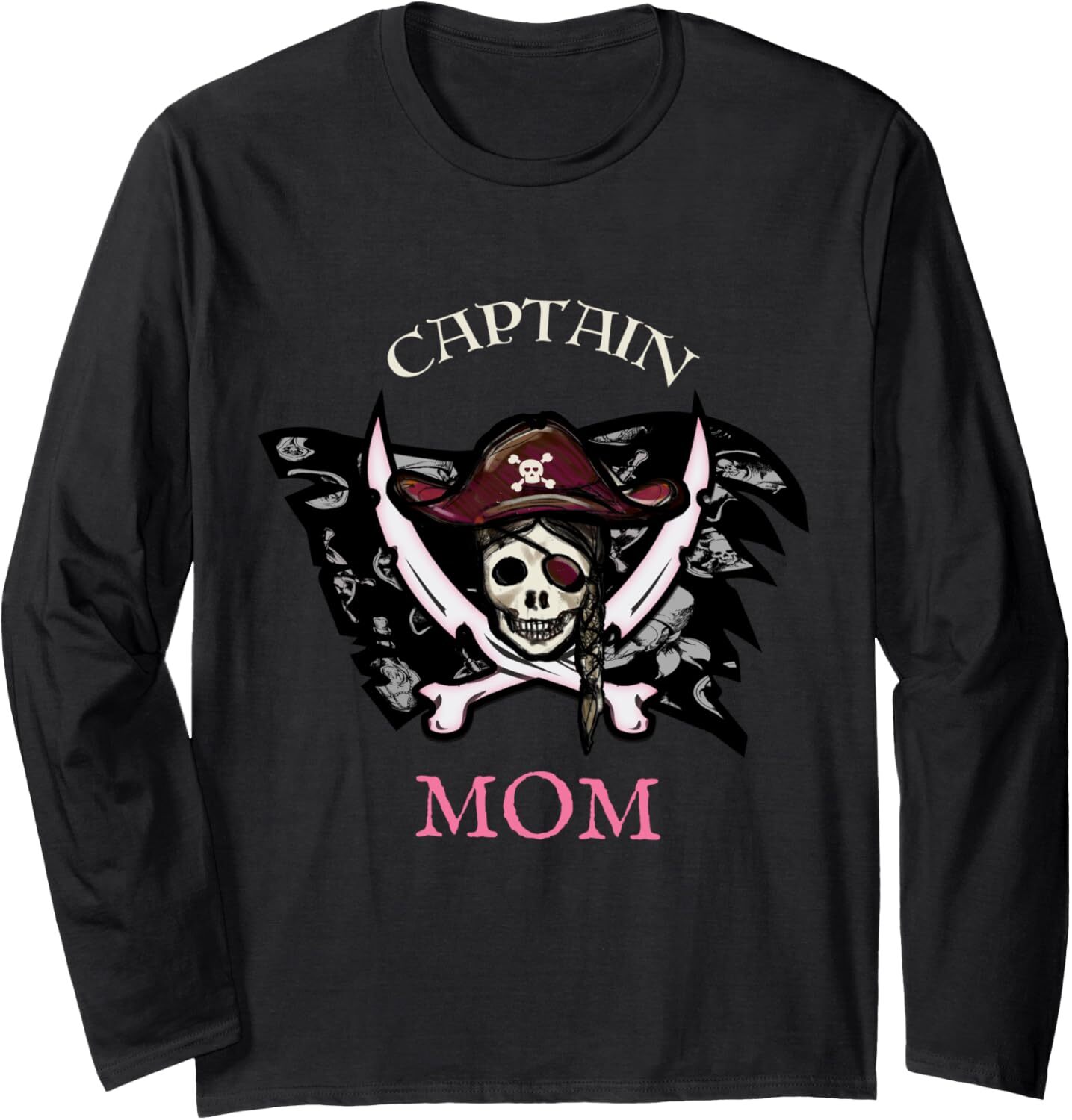Long Sleeve Shirts for Men sweatshirt Captain Mom Pirate Funny Mother In Charge Sailor Long Sleeve Tee Streetwear Casual tops clothes