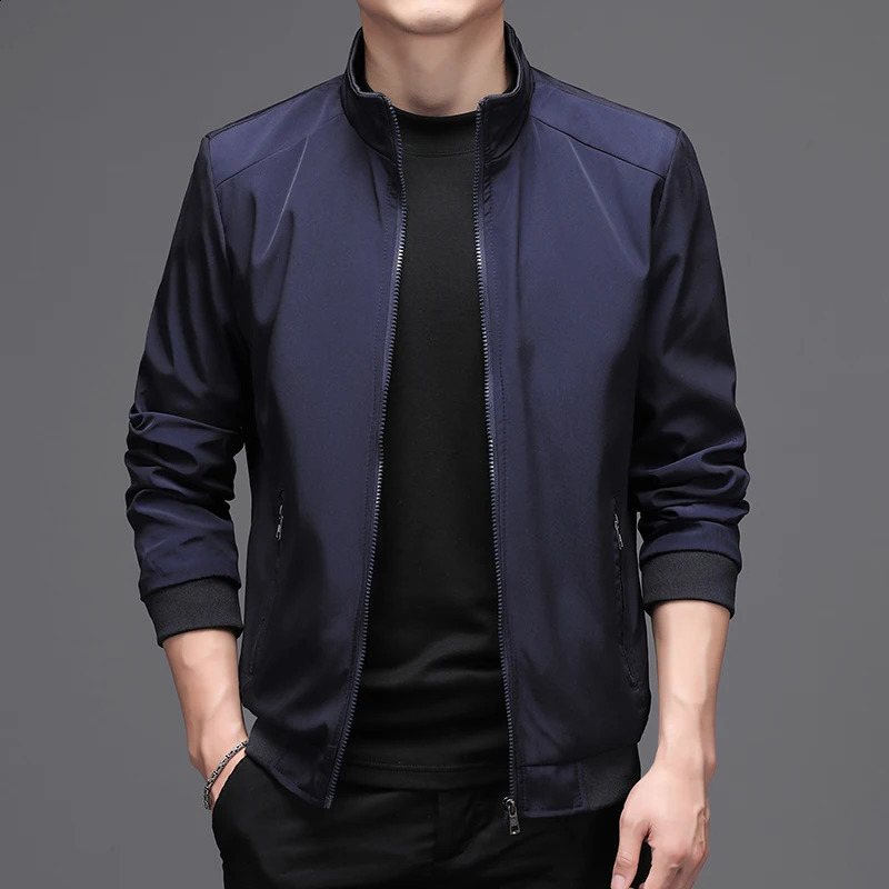 LUKER CMSS Spring Summer Men Business Jackets solid Mens Thin Jackets Coats Casual Mens Outerwear Male Coat Bomber Jacket 240911