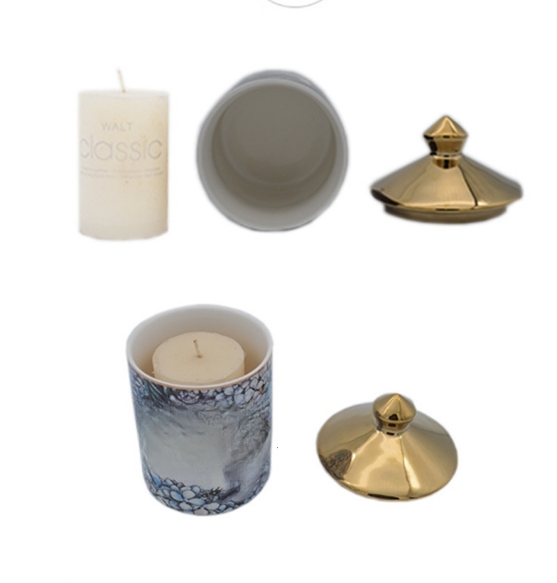 Wholesale Ceramic House Candle Holder Diy Handmade Castle Candy Jar Vintage Storage Bin Caft Home Decoration