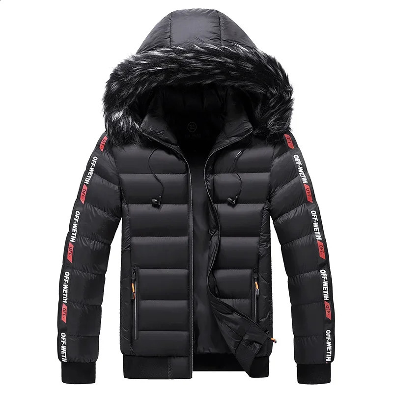 Winter Men Warm Hooded Parkas Jackets Overcoat Coldproof Windbreaker Outwear Parkas Coats Male Outfits Outerwear Clothes 240911