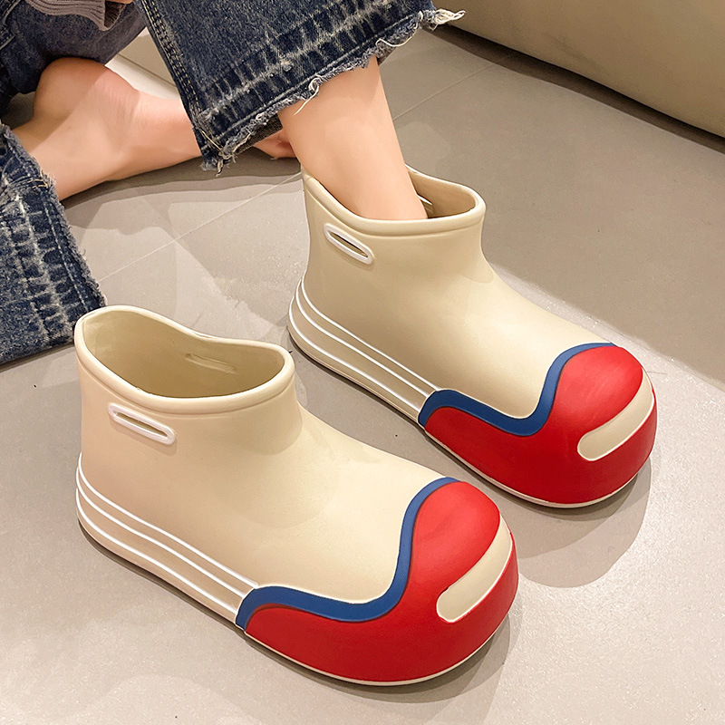 Rain Boots Women's New Waterproof Rubber Shoes Cute Rain Boots Comfortable Garden Work Shoes Kawaii Short Boot Botas