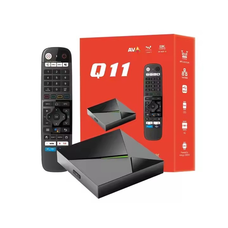 Ship From France Q11 Smart TV Box Android 11 OS Amlogic S905X4 QUAD CORE 4GB 32GB TV BOX DUAL Wifi BT4.2 8K 1000M LAN