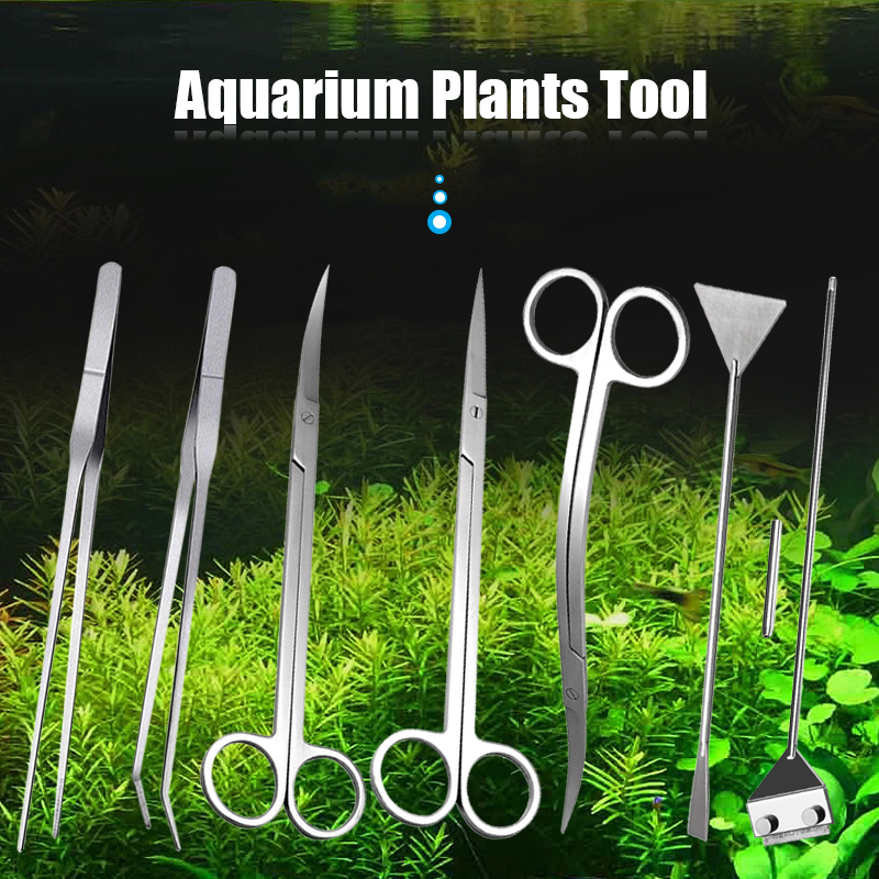 Aquarium Tank Aquascaping Tools Aquarium Scissor Tweezers Tool Stainless Steel Aquatic Plants Set for Aquarium Maintenance