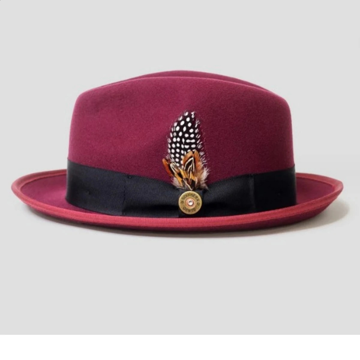 Wool Derby Hat Mens Fedora Hat with Knot Summer Jazz Disco Hat Black Fedora Hat Small Brim Hat 240919