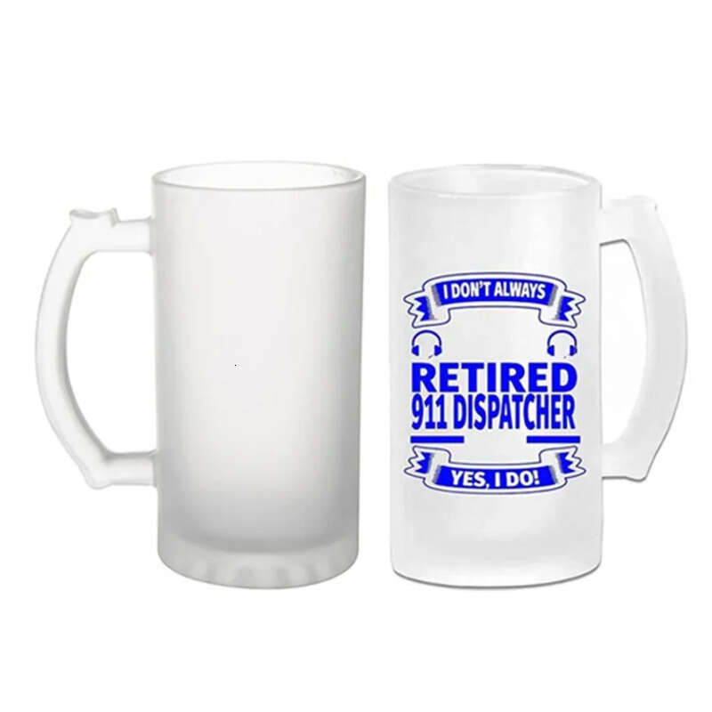 wholesale Beer Wholesale Steins Mugs Glass Sublimation Blan With Handle Blank Frosted Stein 16 Oz. Mug Thermal Printing Heat Transfer k