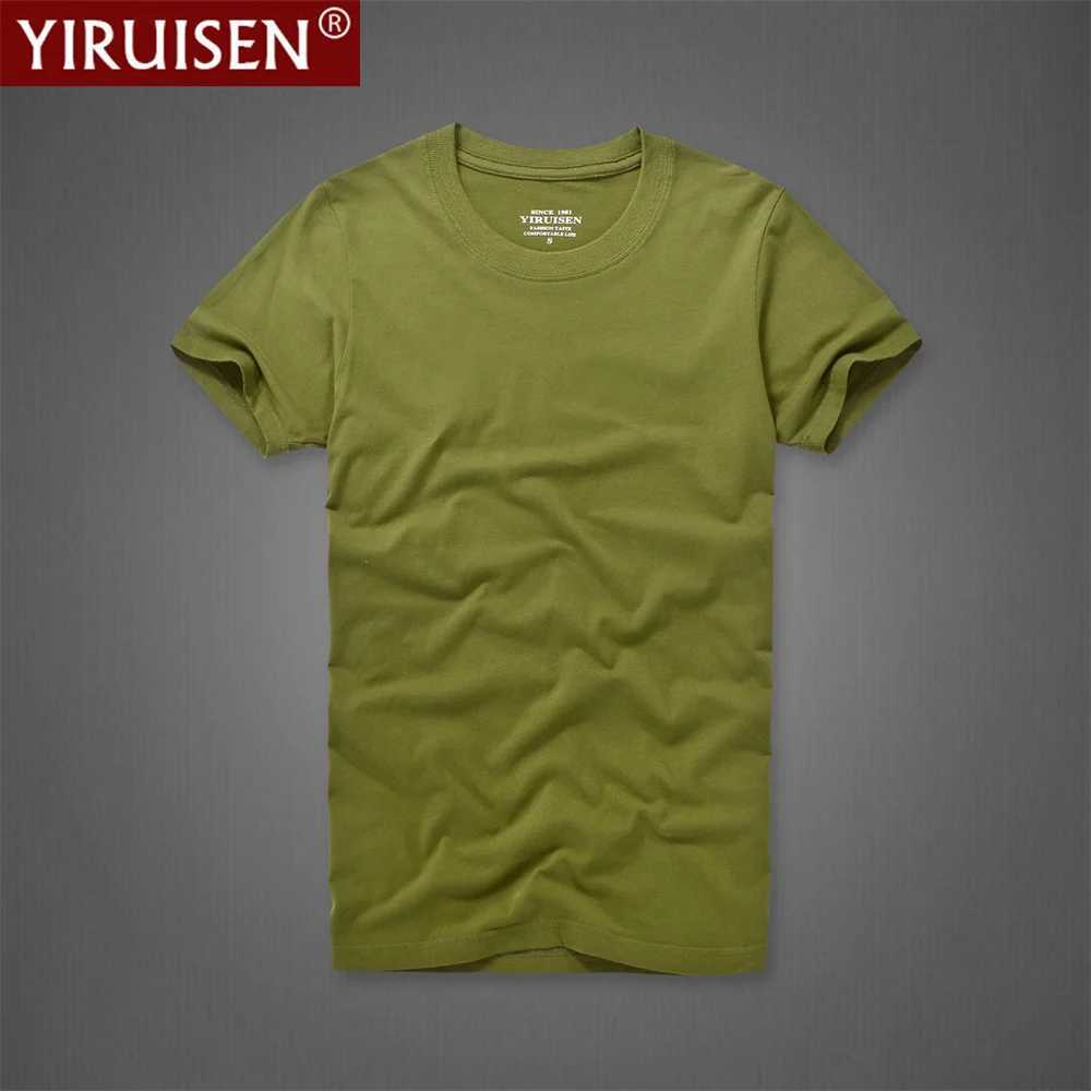 O-Neck Solid Mens T-Shirt YiRuiSen Vintage 100% Cotton Fashion Homme Men Top Tees Casual Clothing Top Quality Soft Short Sleeve Z240919
