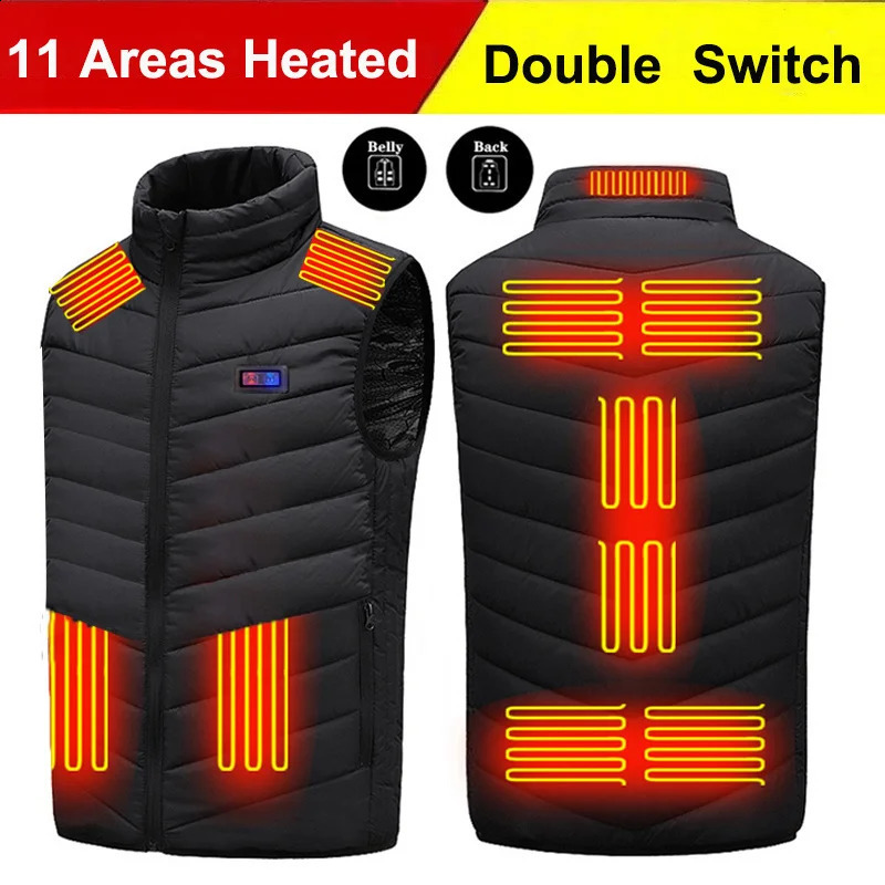 219 Areas Heated Vest Men Jacket Heated Winter Womens Electric Usb Heater Tactical Jacket Man Thermal Vest Body Warmer Coat 6XL 240919