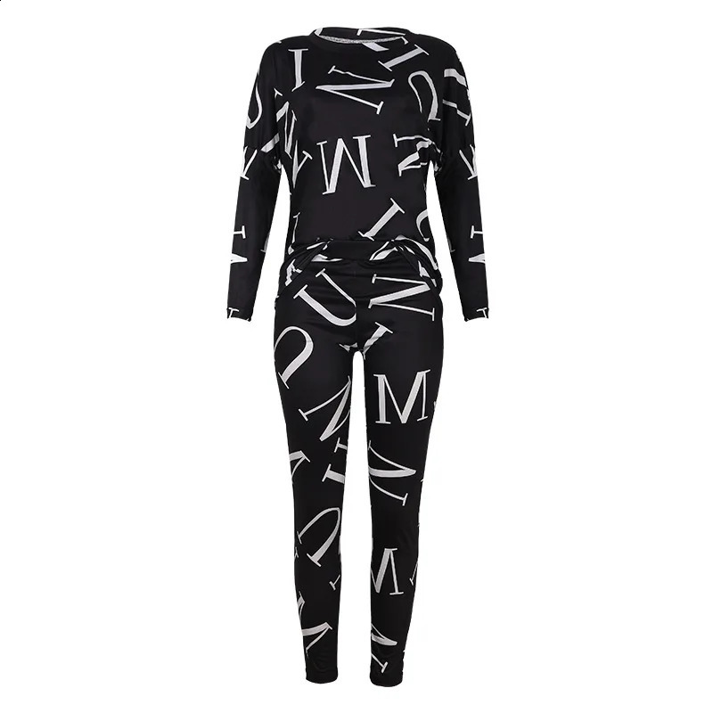 Women Tracksuit Autumn Winter Warm Letter Top Suits Casual Yoga Set Sweatshirts And Jogging Pants Outfits Sweatpants 2 Piece Set 240918