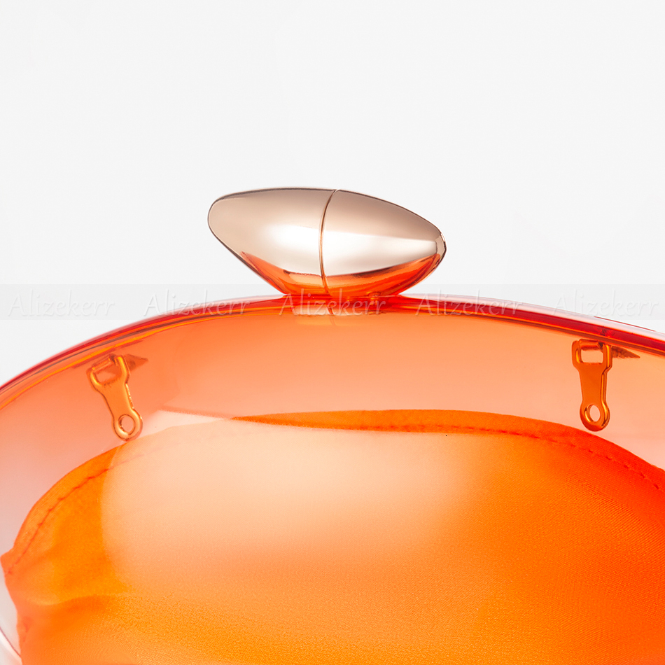 Alizekerr Transparent Acrylic Evening Bags Women Boutique Graduated Color Oval-Shaped Clutch Purses And Handbags Wedding Party