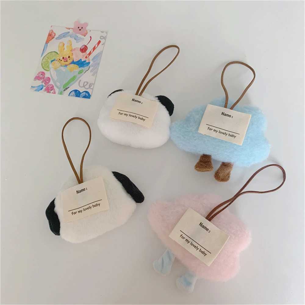 Kawaii Plush Bear Cloud Panda Name Sticker Pendant Keychain Cartoon Animal Stuffed Doll Keyring Childrens Anti-lost Name TagXJ250319