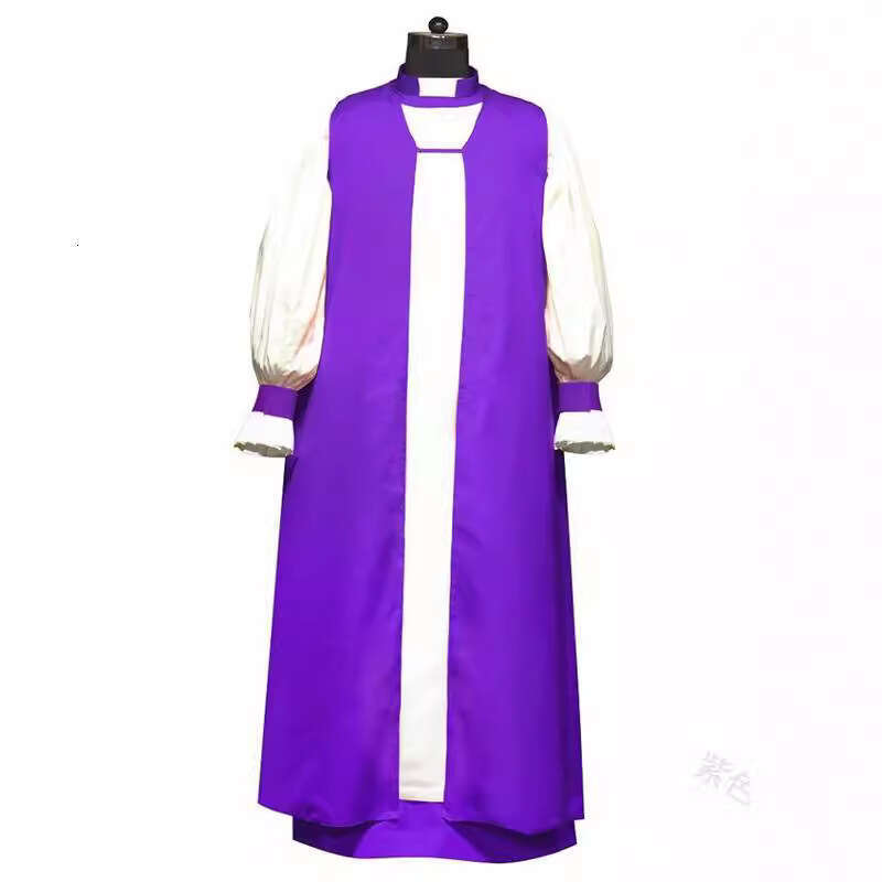 Taoist attire, male long clergy robe, lantern sleeves, standing collar, performance costume, two-piece set