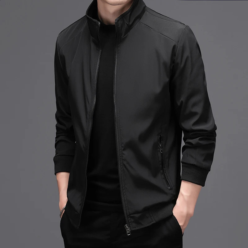 LUKER CMSS Spring Summer Men Business Jackets solid Mens Thin Jackets Coats Casual Mens Outerwear Male Coat Bomber Jacket 240911