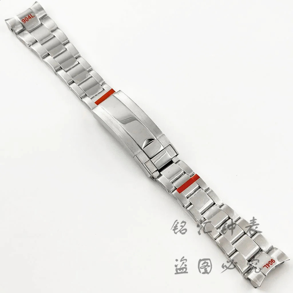 20MM Wide Silver Presidential Solid Bracelet 904L Stainless Steel Lock Wristband Used for Sub Log NH34 NH35 Cases 240911
