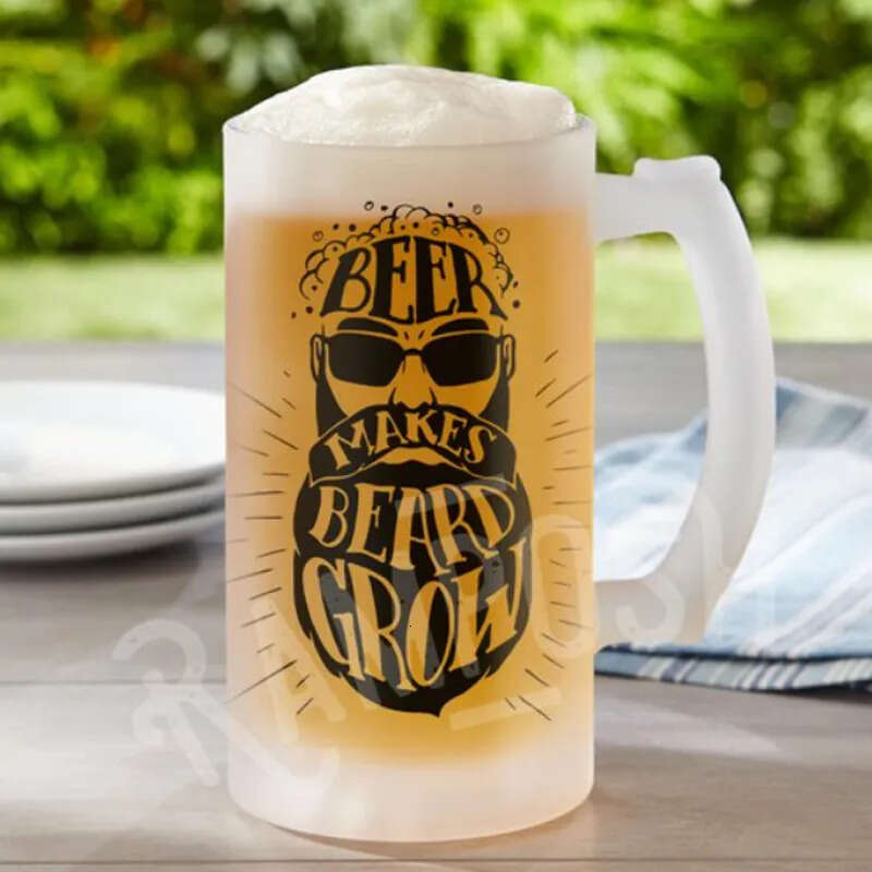 wholesale Beer Wholesale Steins Mugs Glass Sublimation Blan With Handle Blank Frosted Stein 16 Oz. Mug Thermal Printing Heat Transfer k