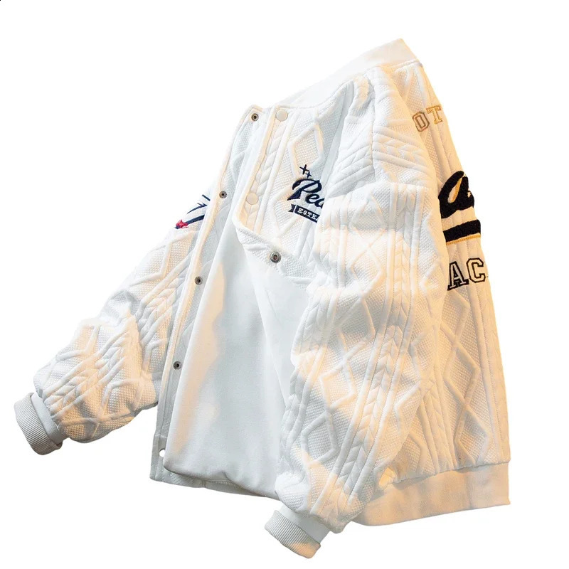Heavy Retro American Vibe Style Baseball Jacket Men 2023 Winter Trendy Bomber Wear Jackets Coats 240919 - view 6