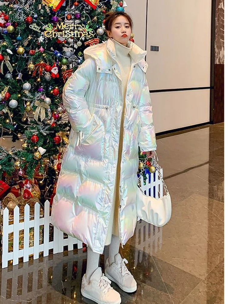 Womens Winter Waterproof Long Parkas Cotton Pad Jacket Hoodie Thick Warm Snow Fashion Oversized 240914