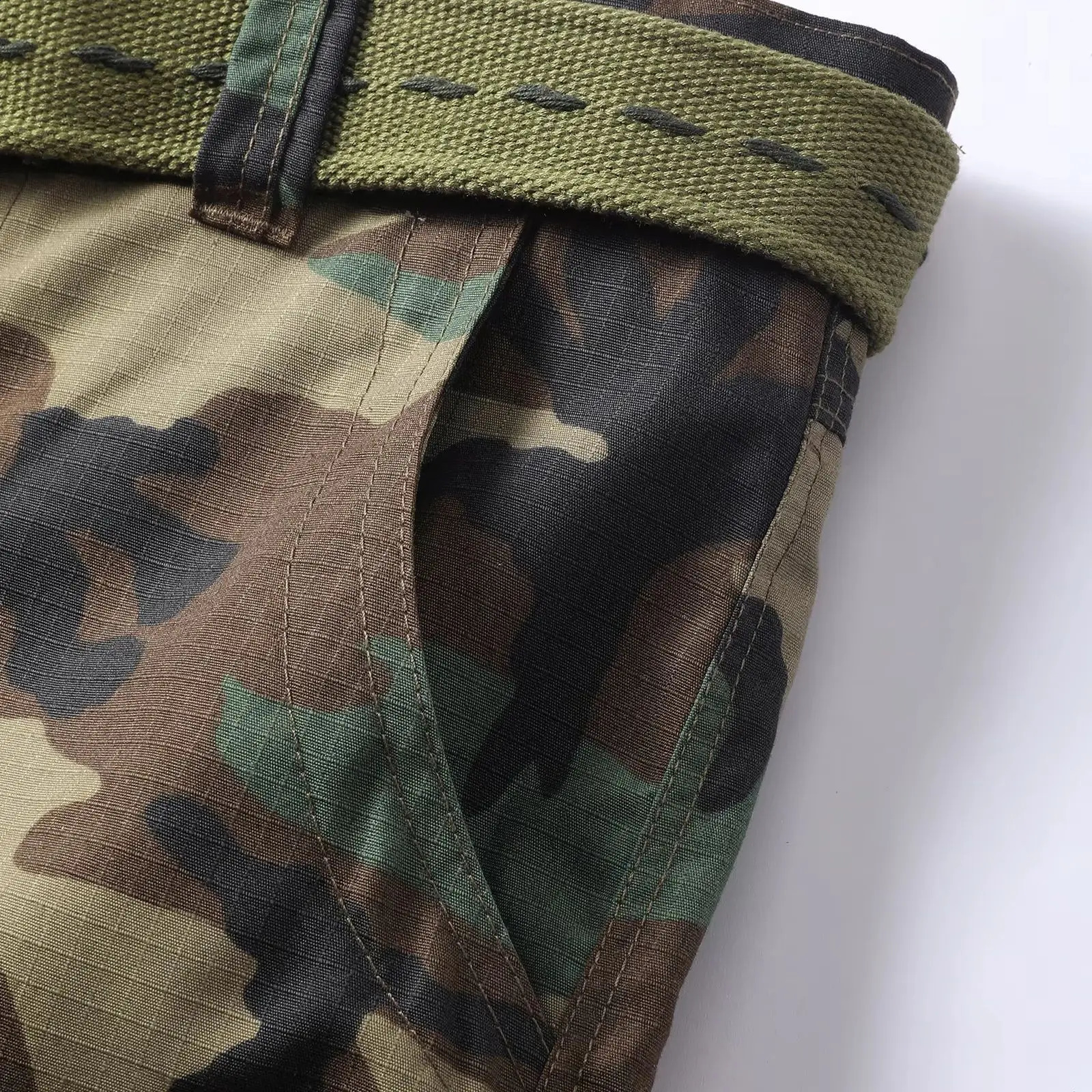 AKARMY camouflage multi flap pocket mens straight leg cargo pants loose casual outdoor work without straps 240918