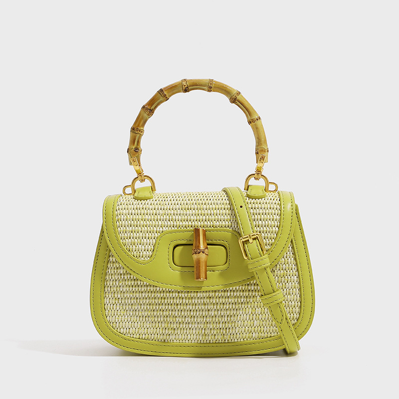2024 Designer Women's Handbags Genuine Leather Ing And hot Weaving Shoulder Bags Bamboo Handle Small Female Packages