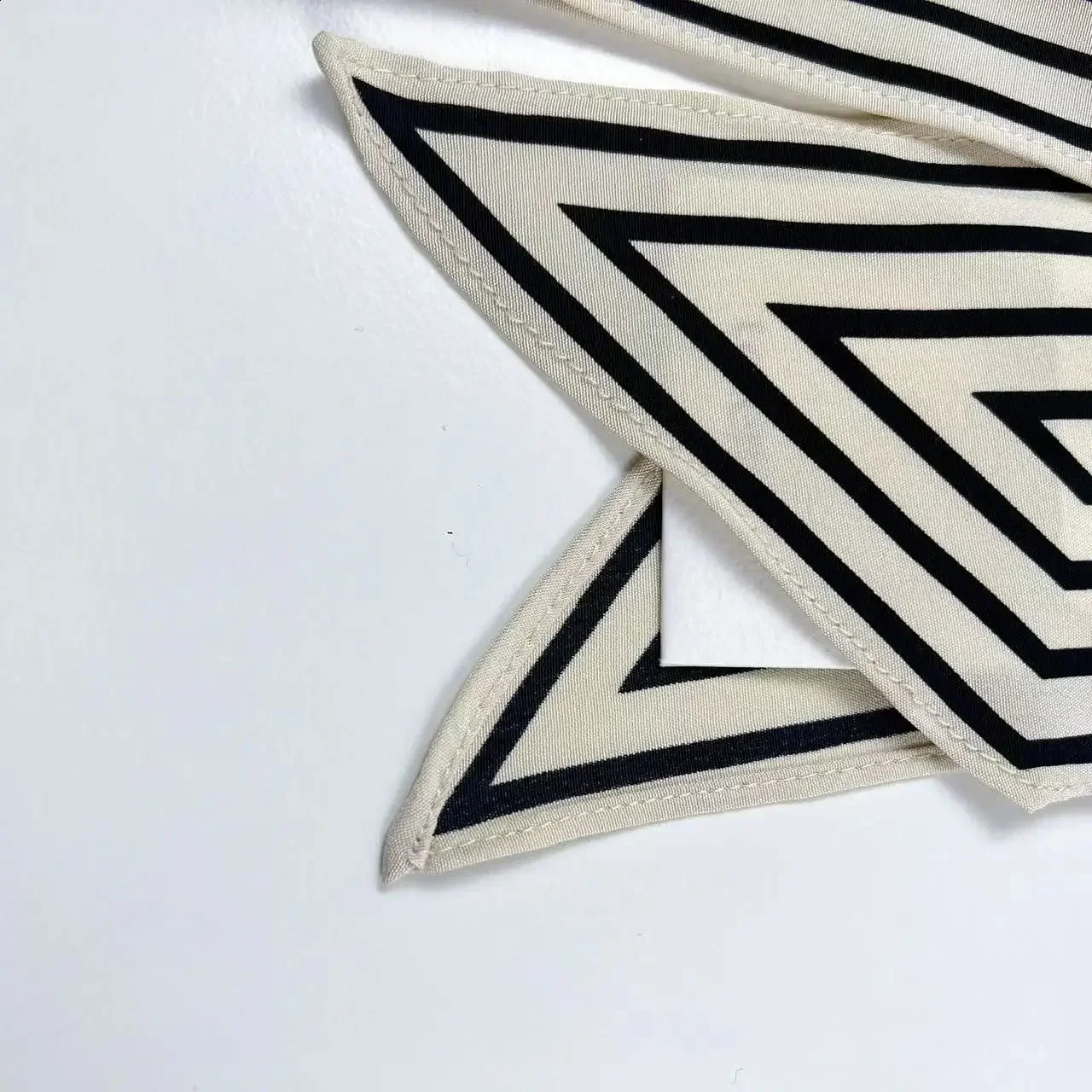 100% Silk French Vintage Womens Ribbon Scarf 240919